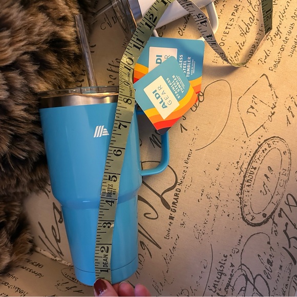 ‼️SOLD‼️ Four ALDI Gear Stainless Steel Tumblers with Straws NWT Blue & White - Picture 10 of 13
